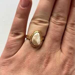 ASOS pearl and gold ring size 8